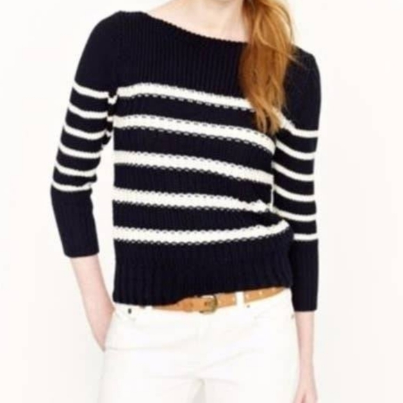 JCREW | Striped 3/4 Sleeve Sweater - Picture 1 of 7